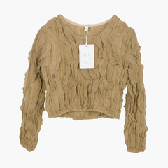 [225]MM  French Ruffle Blouse for Women 2025 Spring/Autumn New Arrival Designer Unique Top with Distinctive Style Elegant Long Sleeve Shirt