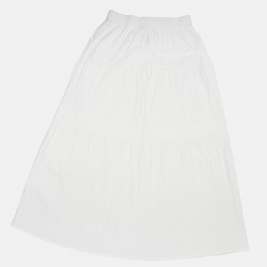 [103]MM  White High-Waist A-Line Mid-Length Skirt for Petite Women Slimming Spring 2025 New Collection Puff Cake Skirt