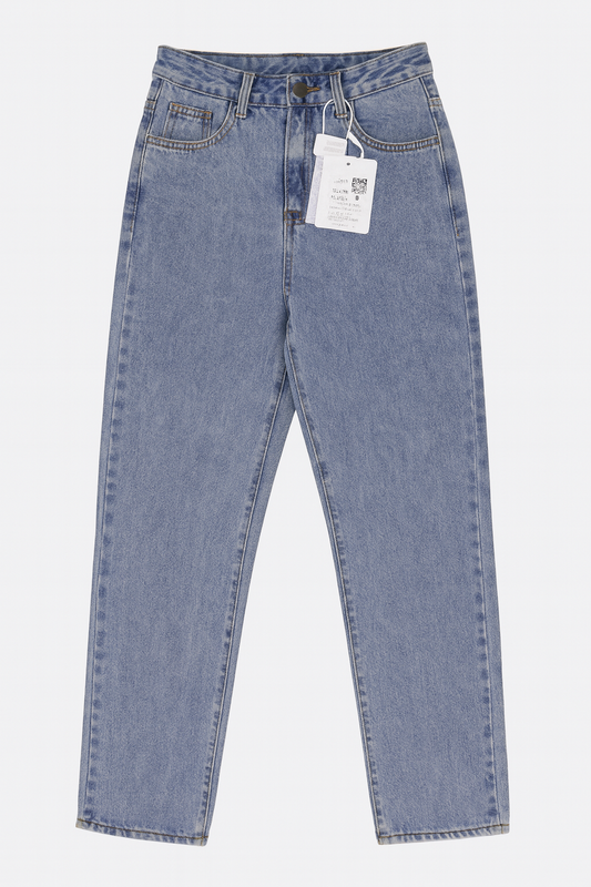 [120]MM  ¡¾Promotional Price¡¿150cm Petite Narrow Fit Denim Wide Leg Pants for Women Autumn Retro High Waist Straight Leg Long Pants 145cm Height-Enhancing XS