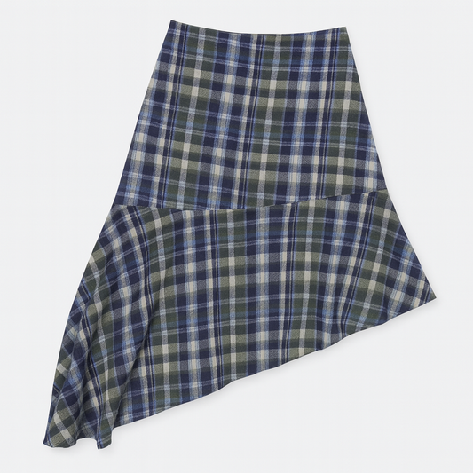 [515]MM  Xin Bangbang Summer Women's Homemade Short Skirt Irregular Grid Half Skirt 2025 Unique Design