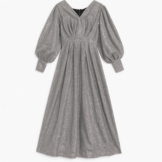 [821]GM   2025 New Premium Luxury Silver Evening Gown for Women - Plus Size Hostess Dress with Stunning Design and High-end Feel