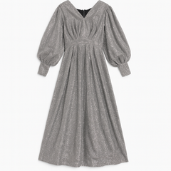 [821]GM   2025 New Premium Luxury Silver Evening Gown for Women - Plus Size Hostess Dress with Stunning Design and High-end Feel