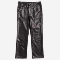 [863]GM  Next Kiss Black Leather Pants for Women 2025 Spring and Autumn New Arrival High-Waisted Straight-Leg Slimming PU Leather Wide-Leg Pants