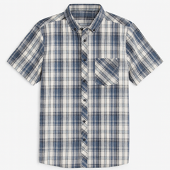 [264]MM  Men's Summer Casual Short Sleeve T-Shirt Trendy Versatile High-End Lightweight Checkered Collared Shirt