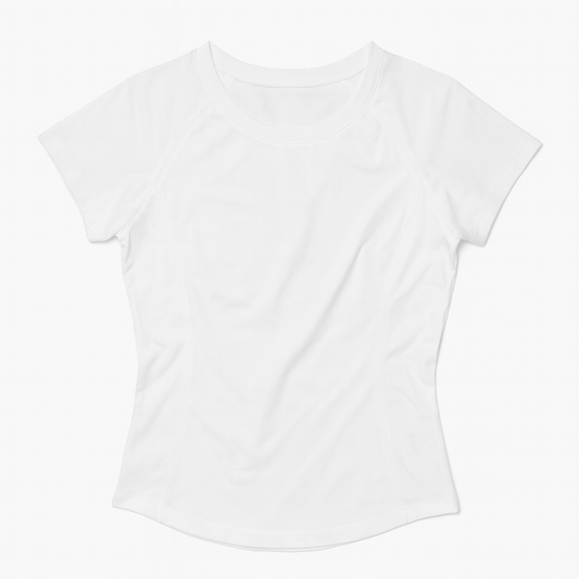 [865]MM  Lulu Style X-shaped Back Tulle Patchwork Sensual Round Neck Versatile Short Sleeve Summer 2024 Breathable Raglan Short Sleeve Top