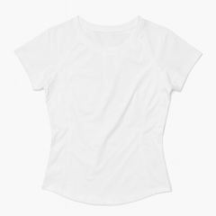 [865]MM  Lulu Style X-shaped Back Tulle Patchwork Sensual Round Neck Versatile Short Sleeve Summer 2024 Breathable Raglan Short Sleeve Top