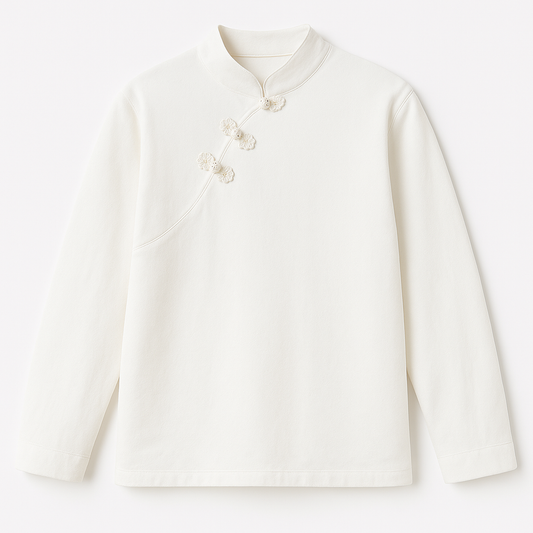 [912]MM  Improved Version of Button-Down Long-Sleeved Shirt for Women 2025 Spring & Fall New Chinoiserie Inner Layering Shirt with Velvet Winter Top