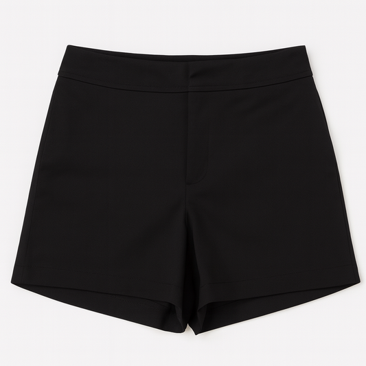 [095]MM White High-Waist Slimming Shorts for Women Spring Outdoor Wear Petite Versatile Solid Color Casual Black A-Line Hot Pants