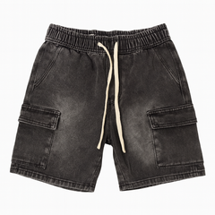 [202]MM Men's Summer New Workwear Denim Shorts American Style Five-Quarter Shorts Lightweight Casual Loose Fit Straight Leg Pants for Men