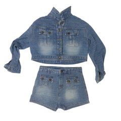 [601]MM  Spring Outfit Women 2025 New Arrival Tea-Style Influencer Trendy Xiangxiang Denim Two-Piece Set Dress