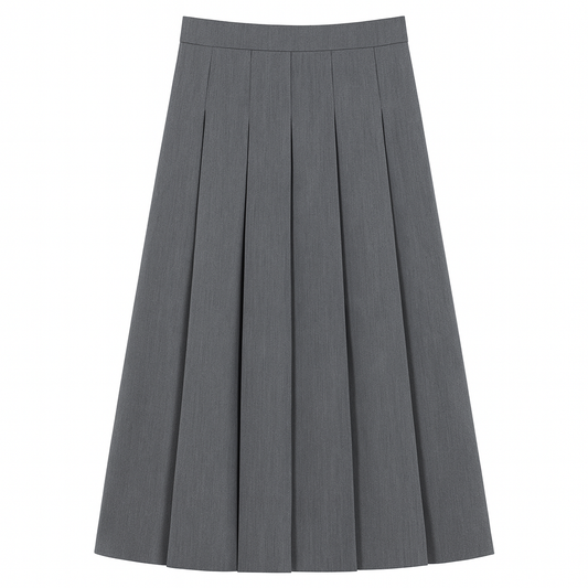 [411]GM  Pear-shaped Plus Size Tailored Skirt for Women, Autumn New Collection, Mid-Length A-line Pleated Skirt with Slimming Effect to Hide Hips