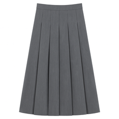 [411]GM  Pear-shaped Plus Size Tailored Skirt for Women, Autumn New Collection, Mid-Length A-line Pleated Skirt with Slimming Effect to Hide Hips