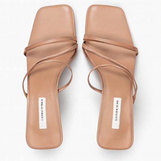 [524J]M 2025 Summer New Korean Thick Heel Slippers for Women Fashionable Sexy Single Strap Beach Roman Sandals Instagram Trendy