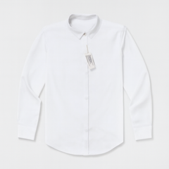 [418]GM  White Shirt Women's Long-Sleeved Elastic Anti-Wrinkle Bamboo Fiber Professional Formal Work Clothes Work Interview Concealed Button Shirt