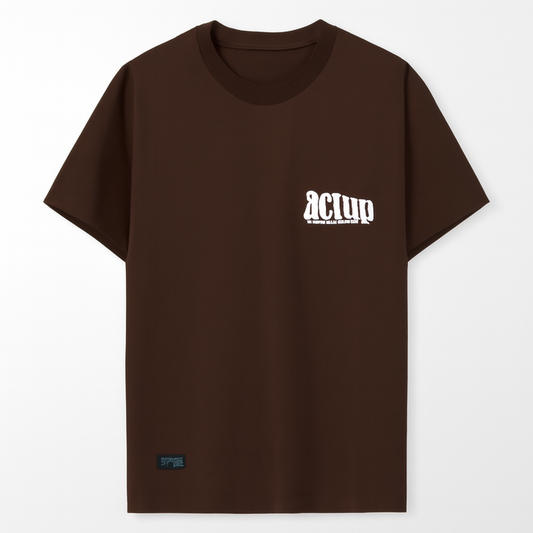 [275]GM  Lvxiaohu 270g Heavyweight Short-Sleeve T-Shirt for Men Summer Streetwear Original Loose Fit 100% Cotton Brown Short-Sleeve Top