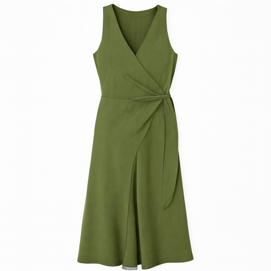 [087]GM  Eryang Design [Qingwan] Minimalist High-End Cross-Back V-Neck Long Dress for Women New Chinese Style Sleeveless Dress