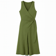 [087]GM  Eryang Design [Qingwan] Minimalist High-End Cross-Back V-Neck Long Dress for Women New Chinese Style Sleeveless Dress