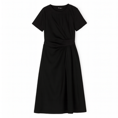 [729]GM 2025 Summer Designer Short-Sleeve Dress - Slimming Loose Fit with Defined Waist, Elegant & Trendy