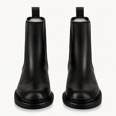 [547]MM 2024 Spring and Autumn New Arrival Women's Genuine Leather Chelsea Boots British Style Short Shaft Boots Black Round Toe Flat Heel Martin Boots
