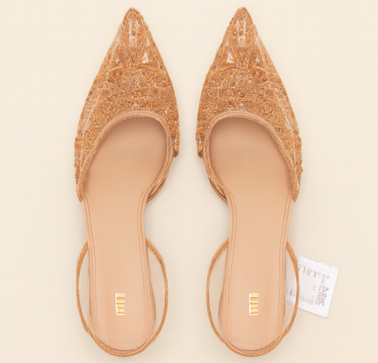 [036]NM ZA24 Fall/Winter New Arrival White Chinese National Style Embroidery Mesh Pointed Toe High Heels Women's Thin Heel Closed Toe Sandals Open Heel