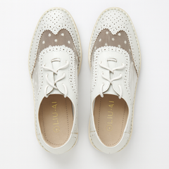 [793]NM Fashionable and Versatile English-style Laced Brogue Shoes with Thick Soles Platform Wedge Heels Casual Sneakers Preppy Style