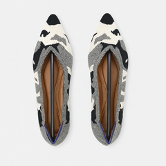[199]NM REREJOY Women's Spring and Summer Collection Flying Needle Weaving Pointed Toe Flat Slip-On Bean Egg Roll Shoes