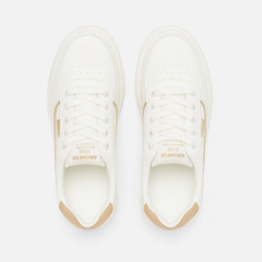 [896]NM [Promotional Price] Women's Genuine Leather White Sneakers 2025 Spring New Arrival Versatile Flat Lightweight Non-Slip Stylish Travel Sneakers Walking Shoes