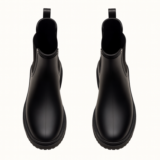 [925]NM New Women's Fashionable British Style Martin Boots Rain Boots, All-Season Non-Slip Versatile Thick Soles Waterproof Rubber Boots for Rainy Days