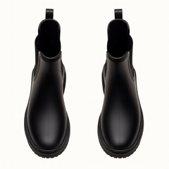 [925]NM New Women's Fashionable British Style Martin Boots Rain Boots, All-Season Non-Slip Versatile Thick Soles Waterproof Rubber Boots for Rainy Days