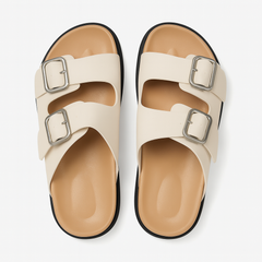 [472]NM Women's 2024 New Summer Thick Sole Birkenstock Style Casual Single Strap Sandals for Outfit with Dresses, Birkenstock Beach Shoes