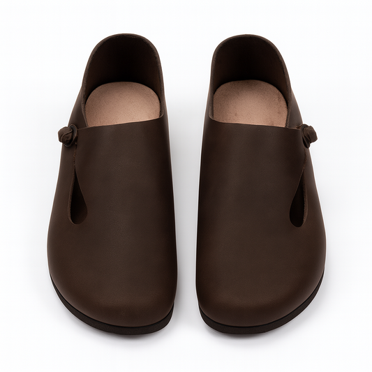 [681]NM Women's Vintage Boho Harajuku Style Chinese Traditional Genuine Leather Soft Flat Sole Slip-On Shoes Original Import
