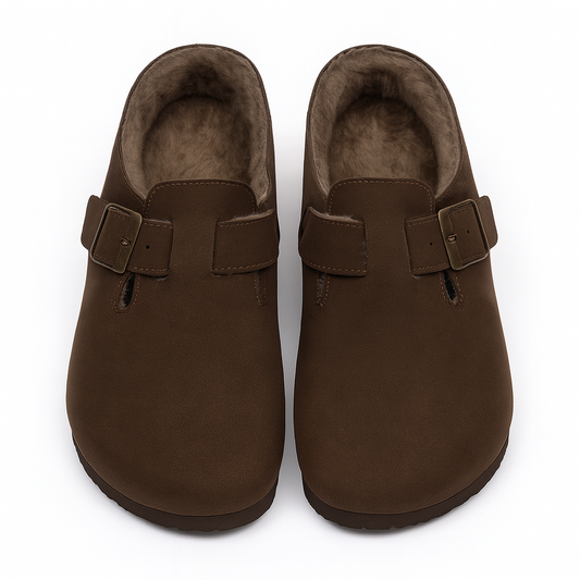 [728]NM [Promotion Price] Women's 2024 Autumn Winter New Vintage One-Step Loafers with Flocked Warm Cotton Shoes for Short Girls