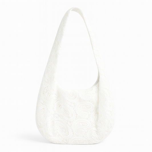 [537]NM ROSE LIVE2025 Spring 2025 New Lace Crossbody Openwork Niche Design Large Capacity Dumpling Bag