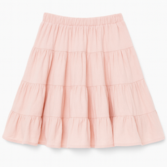 [823]NM Women's Spring 2025 New Pink Patchwork A-Line Skirt, Elegant and Gentle Style Long Skirt
