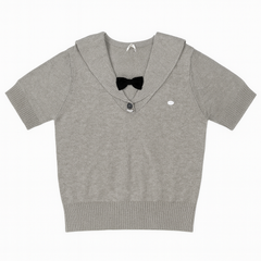 [986]NM Women's 2024 New Arrival Naval Collar Short Sleeve Top and A-line Design Skirt Two-Piece Set