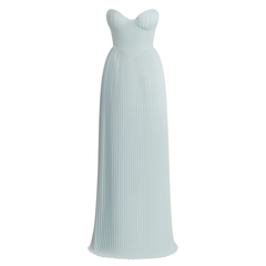 [669]GR    Middletone | Shell Dress Time-Consuming Handcrafted Pleated Elegant Strapless Long Dress High-End Dress