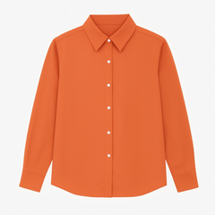 [456]MR Korean Style Retro Orange Women's Spring 2025 New Collection Loose Age-Defying Layering Slimming and Brightening Versatile Top