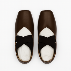 [998]RM Yan Erding | Reinvent the Classic | Italian High-End Pearl Chrome Tanned Calfskin Cross Strap Ballerina Shoes