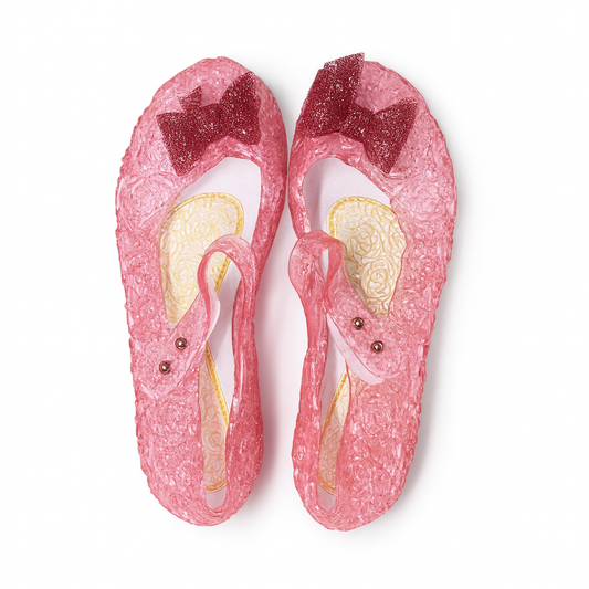 [455]MR 2024 New Trendy Girls' Jelly Sandals with Crystal and Plastic Bow - Princess Shoes for Summer Children