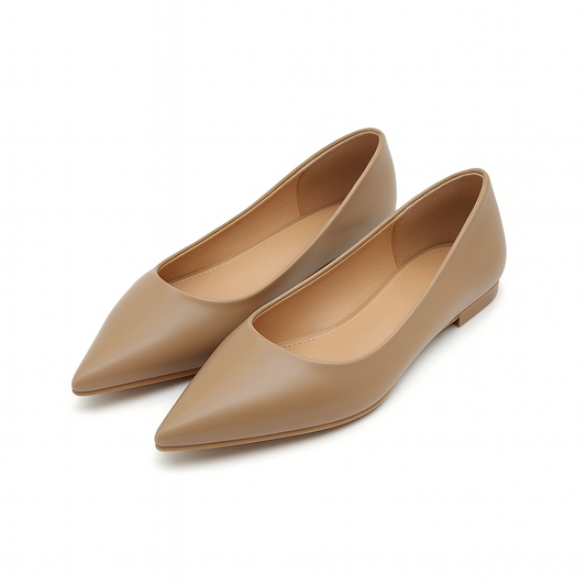 [202JR] [Italy] Ren¨¦ Vanvilla Elegant Commuting Slim Heels 4-8cm Nude Genuine Leather Women's High Heels