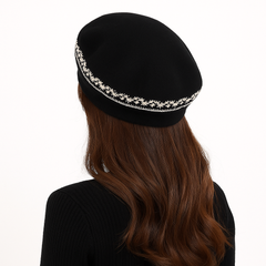 [627J] Jingyi Ju New Autumn/Winter Black Korean Style Instagram Beret for Kids Stylish and Versatile Japanese Style Influencer Artist Hat Trendy