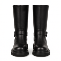 [748]JR Black Petite Women's American Western Boots 2025 New Collection Spring/Autumn Slimming Thick Soles Vintage Long Boots