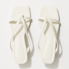 [736]JR 2024 Summer Women's High Heel Thin Strap Open Toe Sandals - Slim Heel Elegant Roman Flip-Flops