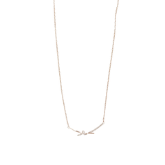 [525] I Do Series 18K Rose Gold Necklace, Smiling Starlight Bow Choker, Perfect Gift for Valentine's Day