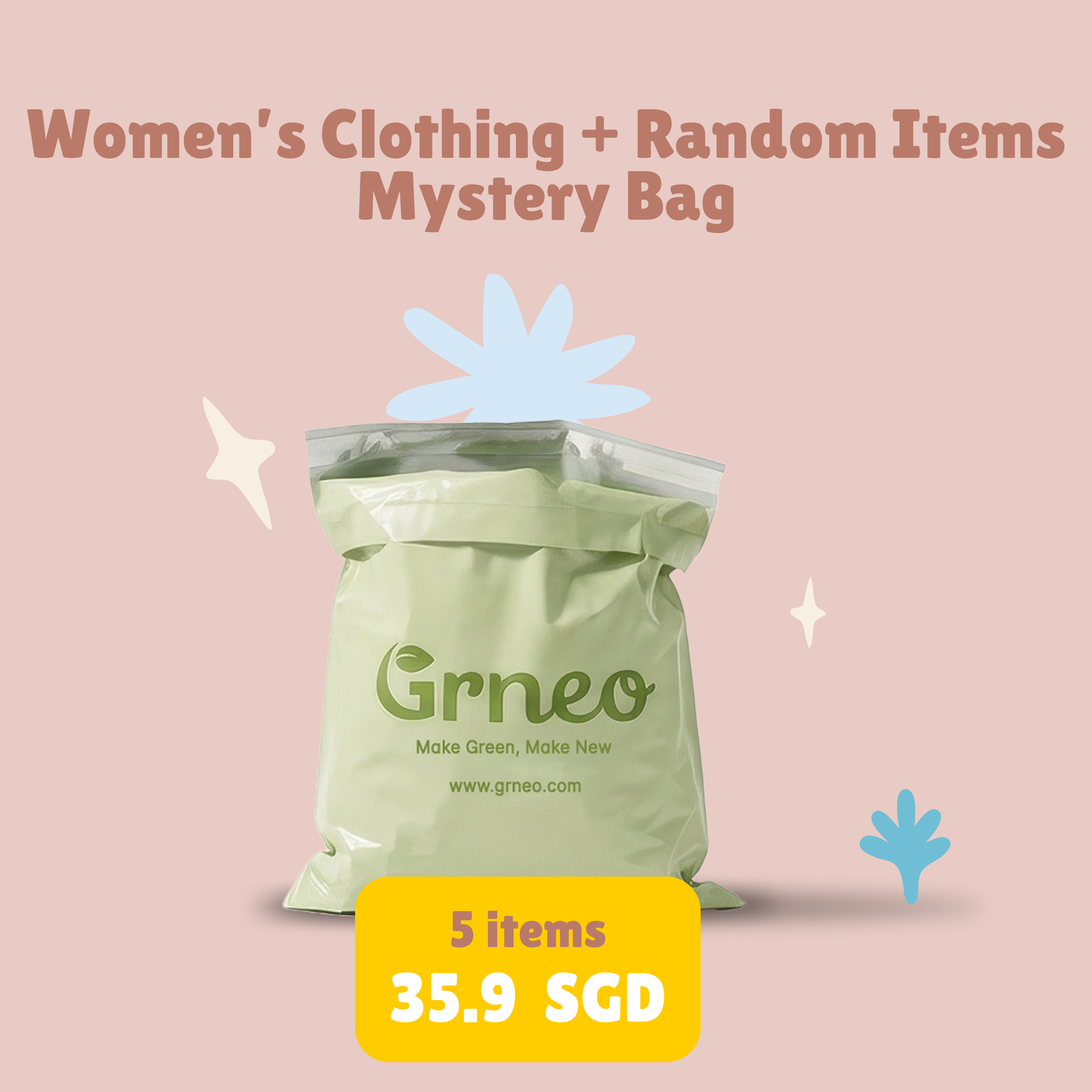 Women’s Clothing + Random Items Mystery Bag – 5 Items ( Size of 3 Wome ...