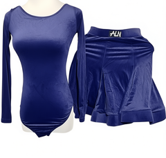[744]M   Elangna Girls' Latin Dance Costume Premium Velvet Professional Competition Compulsory Practice Outfit Set