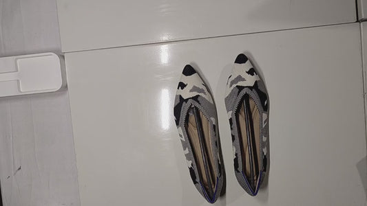 [199]NM REREJOY Women's Spring and Summer Collection Flying Needle Weaving Pointed Toe Flat Slip-On Bean Egg Roll Shoes