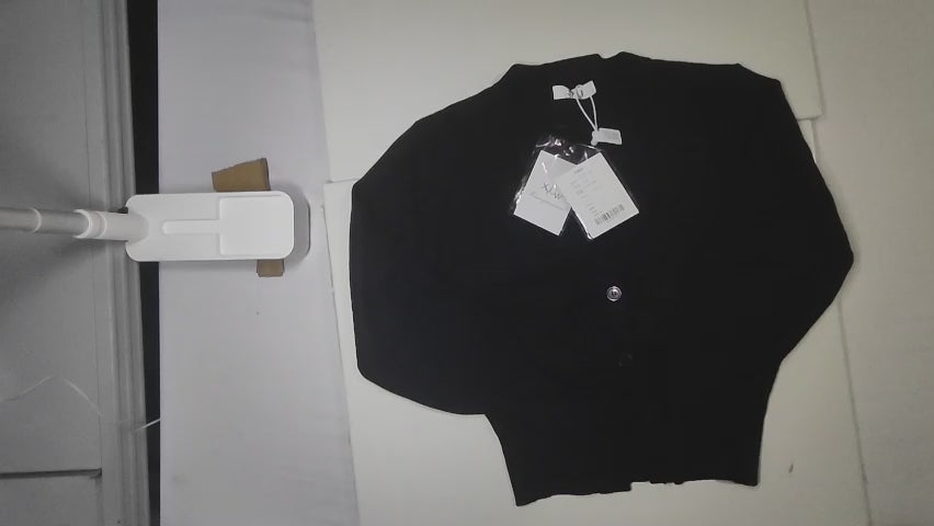 [994]GS    Black V-Neck French-Style Knitted Cardigan Women's Autumn and Winter Outerwear Layering Piece Designer-Style Tailored Waist Short-Length Sweater Jacket