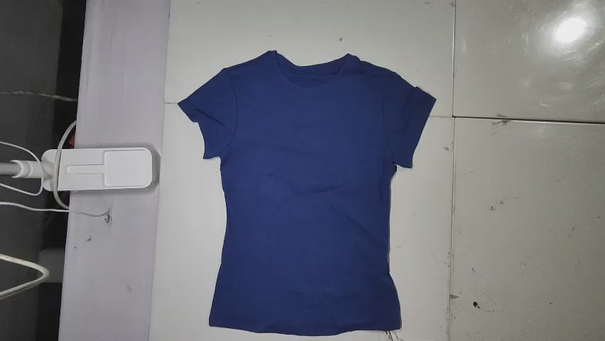 [271]GM   HAVERICE Restaurant Hourglass T-Shirt Elastic Slim-Fit Basic Versatile Slimming Simple Short-Sleeve T-Shirt