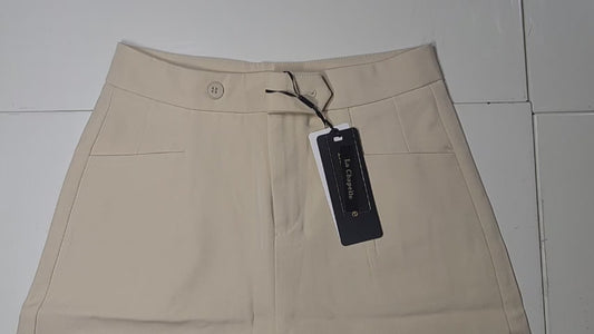 [197]MS Laxibei'er Women's Summer Lightweight Ice Silk Wide-Leg High-Waisted A-Line Five-Inch Straight Mid-Length Pants